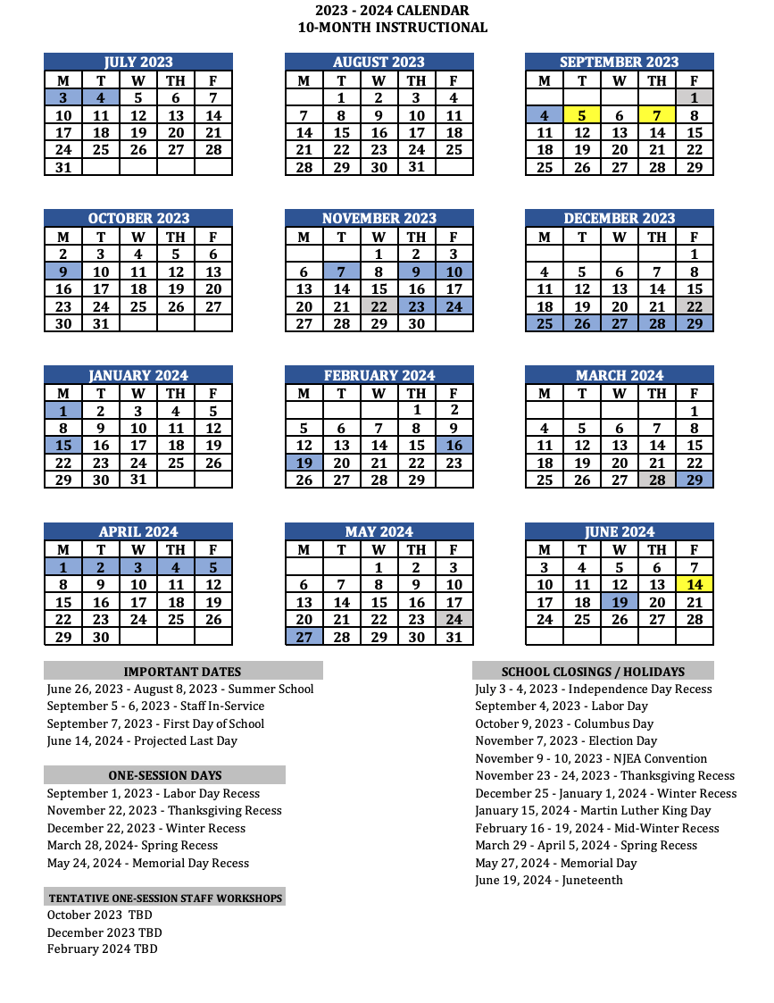 Ultimo Public School Calendar 2024-2025 [Academic Year]