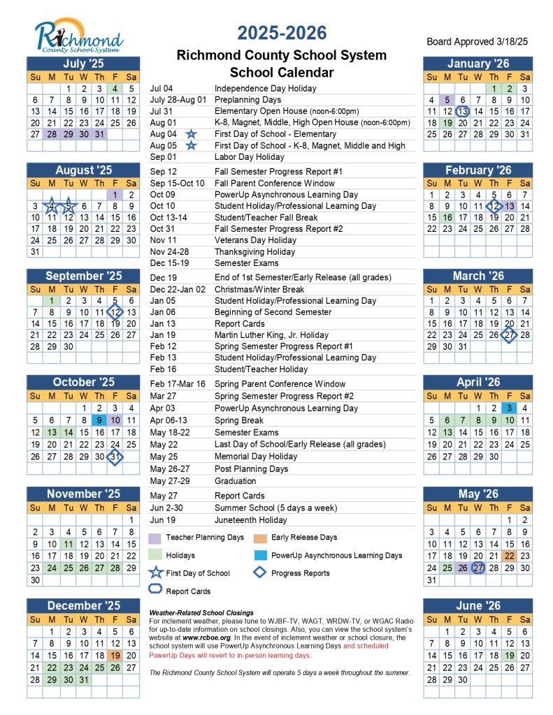 Hornsby School Calendar