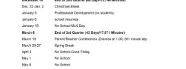 Melbourne School District Calendar