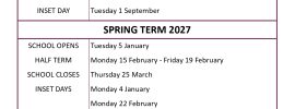 Aintree Primary School Calendar 2026