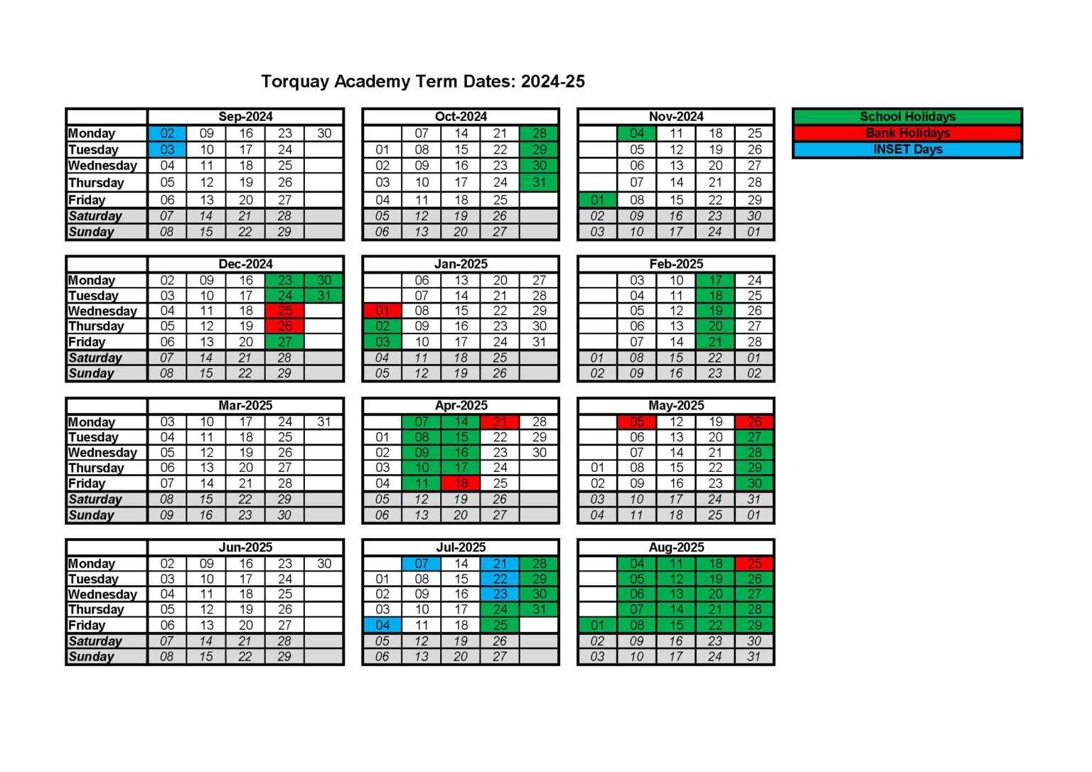 Como Primary School Calendar 2024-2025 [Term Dates]