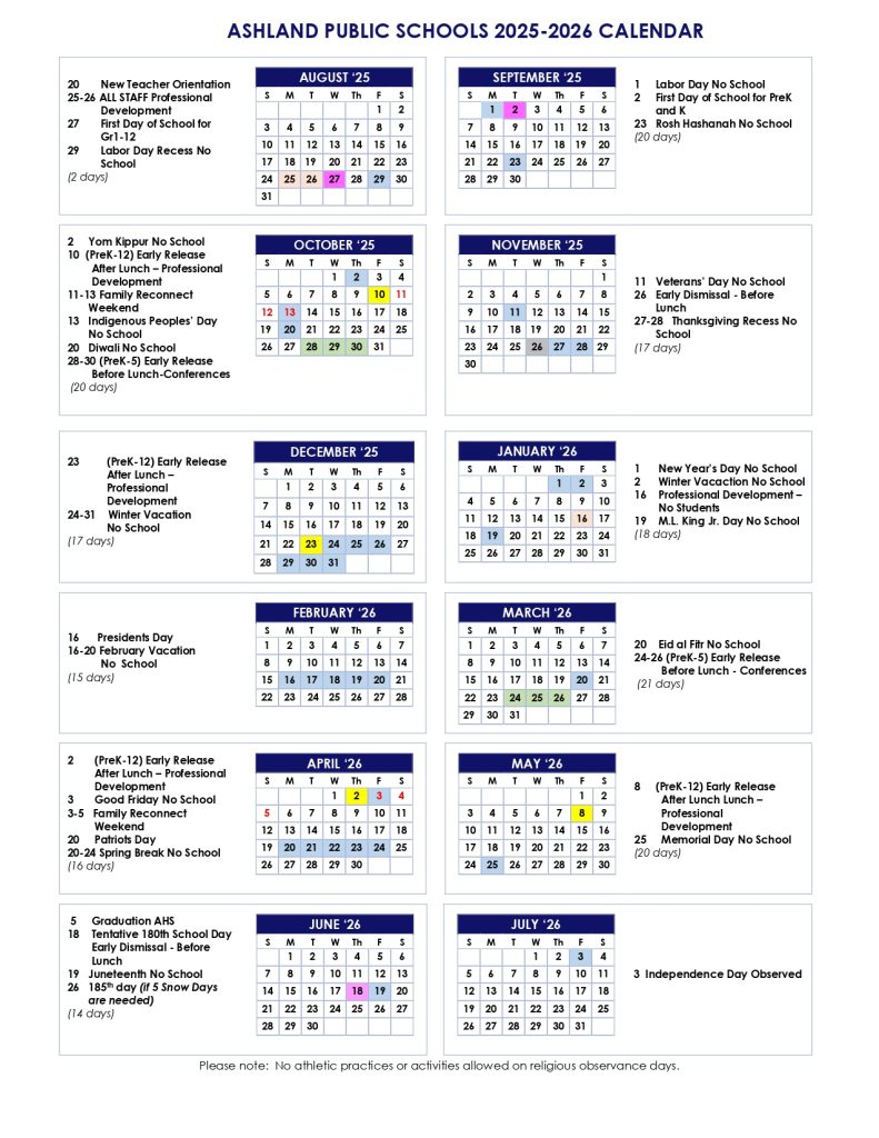 Carlingford Public School Calendar 2025