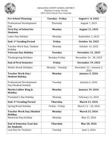 Okaloosa County Schools District Calendar 2026-2027 [PDF]